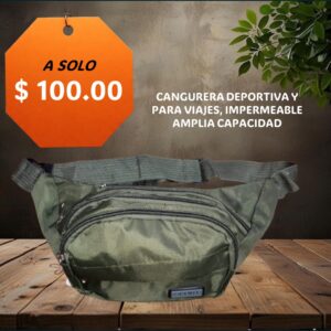 CANGURERA DEPORTIVA Y PARA VIAJES, IMPERMEABLE AMPLIA CAPACIDAD